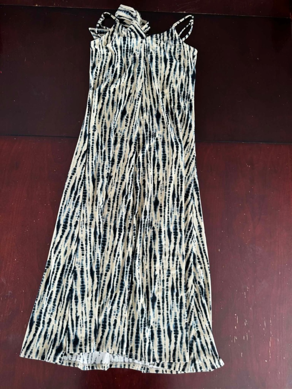 DEX Tie Dye Halter Maxi Dress Boho Shibori Print Festival Party Breezy Resort - Picture 2 of 4